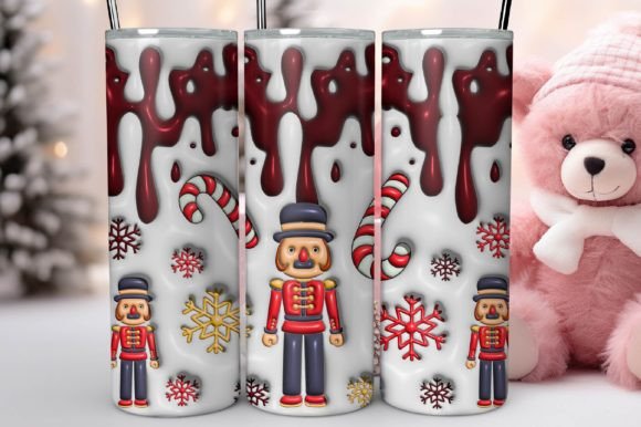 3D Christmas Inflated Tumbler Wrap Illustrations