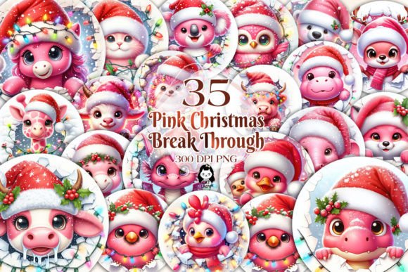 Christmas Animal Break Through Ornaments: Illustrations