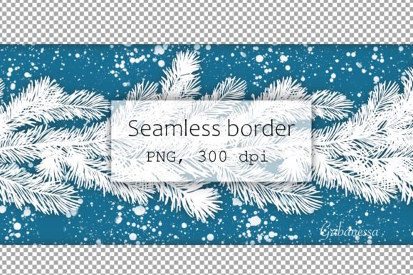 Christmas Blue Seamless Border Illustrations Review