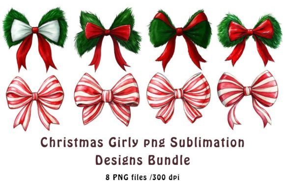 Christmas Girly Coquette Bow Set: Illustrations Review