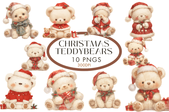 Christmas Teddybear Clipart: Cozy Illustrations