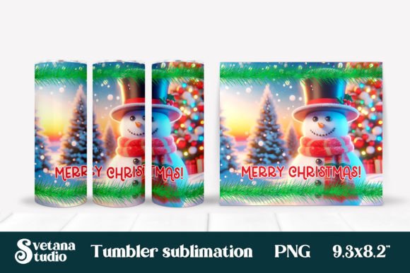 Christmas Tumbler Snowman Illustrations Review