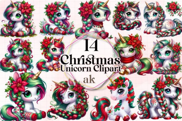 Christmas Unicorn Clipart PNG: Illustrations Review