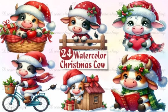 Cute Christmas Cows PNG Clipart: A Designer’s Review