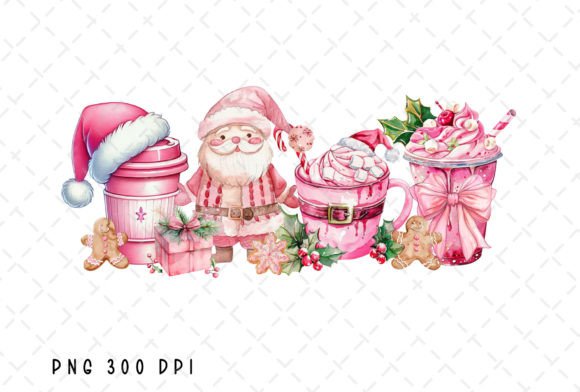 Pink Santa Coffee PNG: Festive Illustrations Review