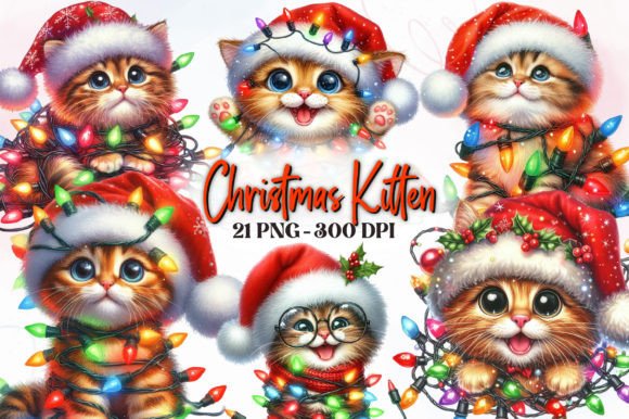 Review: Christmas Kitten Watercolor Clipart Illustrations
