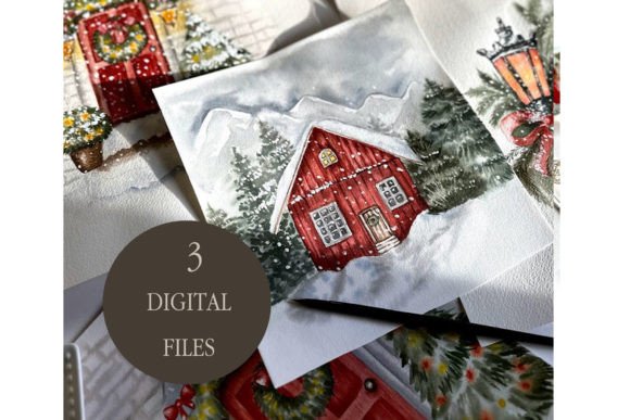Review: Watercolor Christmas Postcards Set for Embroidery
