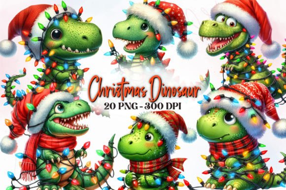 Reviewing the Christmas Funny Dinosaur Clipart Bundle