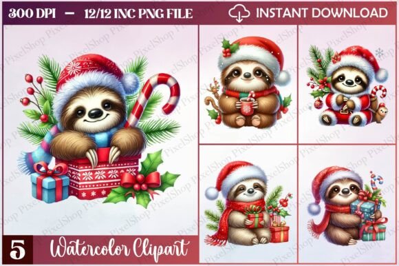 Reviewing Watercolor Christmas Cute Sloth Clipart for Embroidery