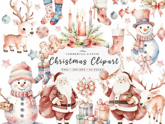 Santa Claus Png: Watercolor Illustrations for Branding