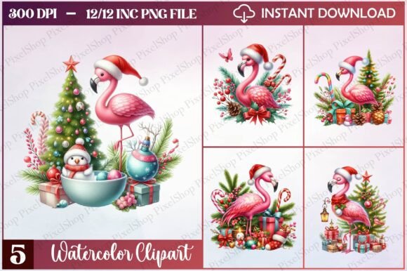 Watercolor Christmas Flamingo Clipart: A Designer’s Review