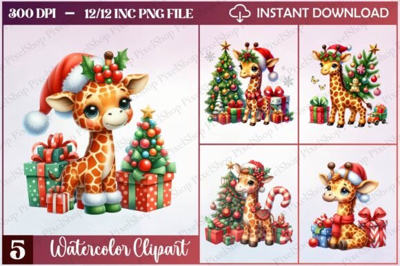 Watercolor Christmas Giraffe Clipart: Illustrations Review