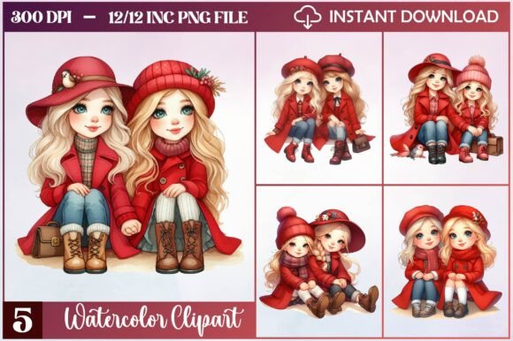 Watercolor Christmas Girls Clipart: A Seller’s Review